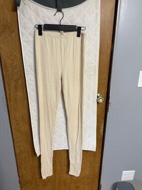FP Movement by Free People Cream Cable Knit Leggings